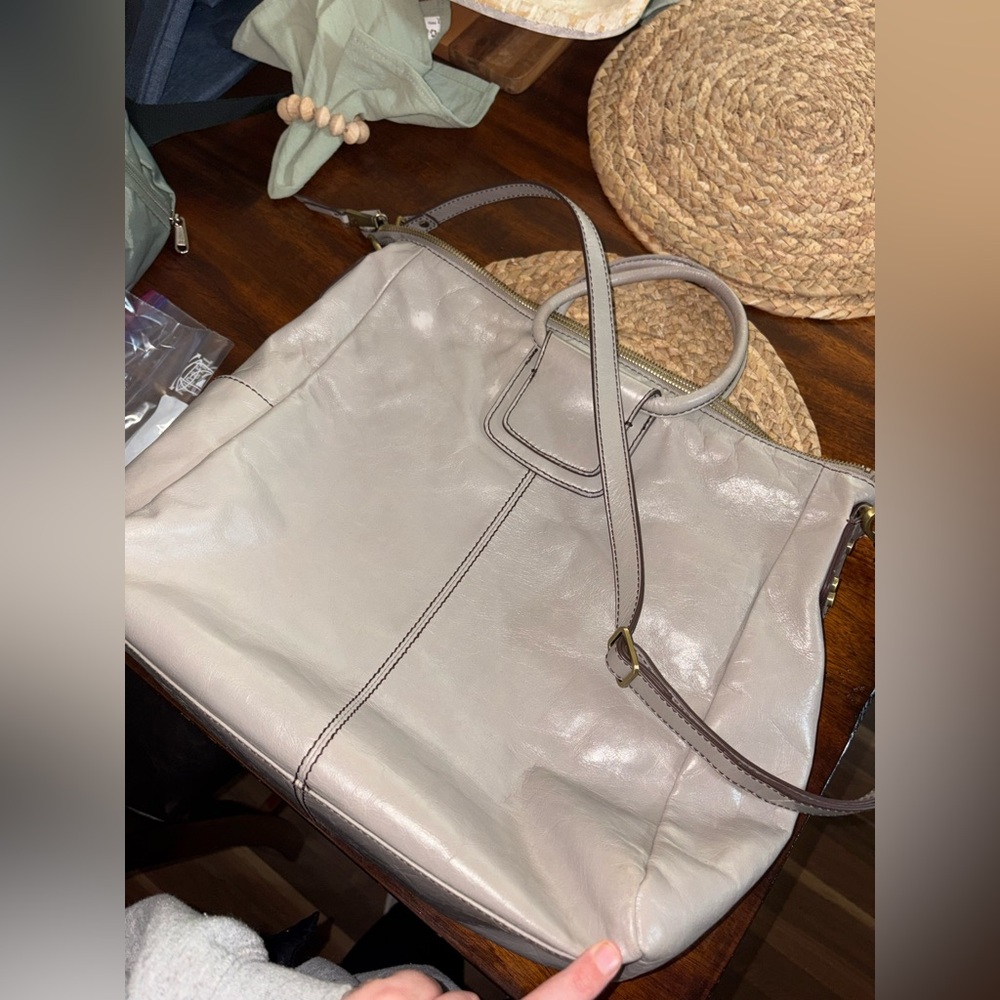HOBO Light Gray Leather Tote